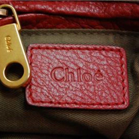 Auth Chloe Marcie Medium Shoulder Bag Leather Red - Picture 13 of 15